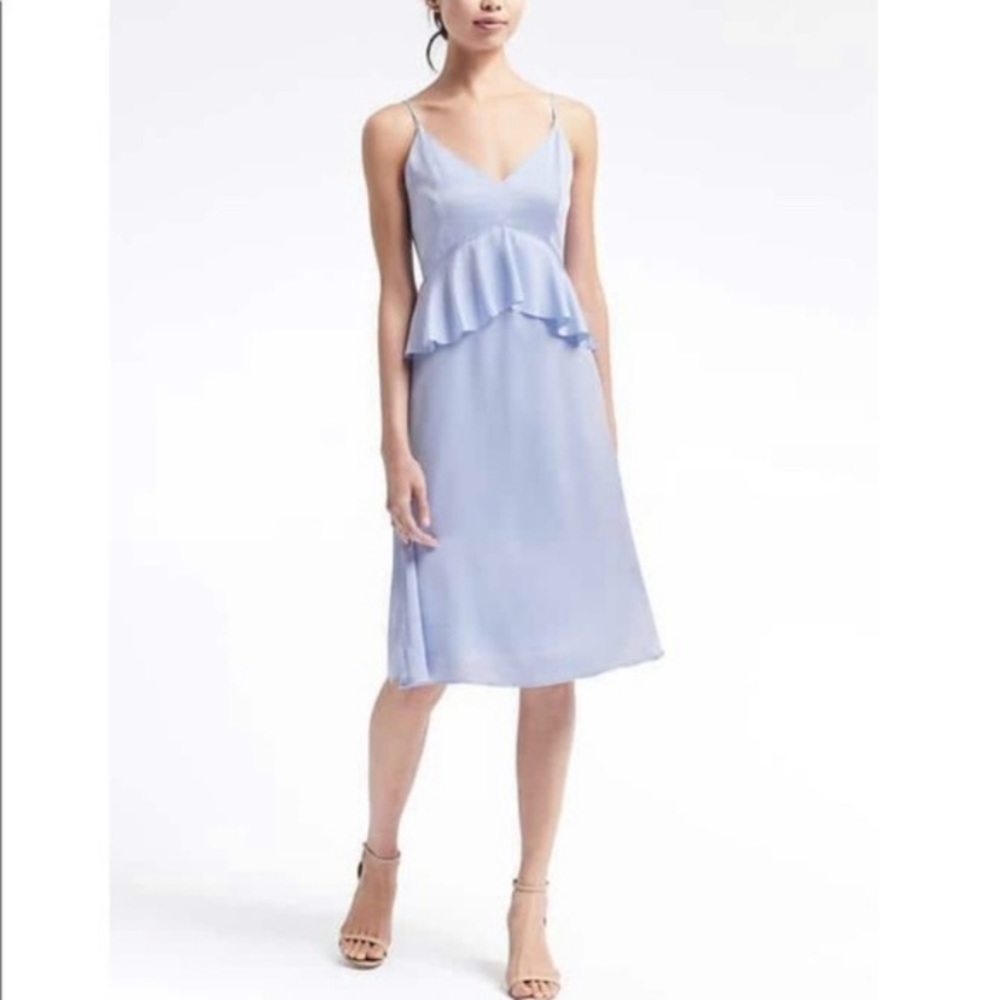 Blue peplum banana republic dress